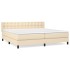 Cama box spring con colchón tela color crema 200x200