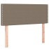 Cama box spring con colchón tela gris taupe 100x200