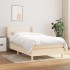 Cama box spring con colchón tela color crema 80x200
