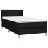 Cama box spring con colchón tela negro 100x200