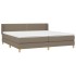 Cama box spring con colchón tela gris taupe 200x200