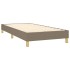 Cama box spring con colchón tela gris taupe 90x190