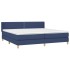 Cama box spring con colchón tela azul 200x200