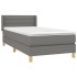 Cama box spring con colchón tela gris oscuro 100x200