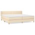 Cama box spring con colchón tela color crema 200x200