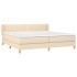 Cama box spring con colchón tela color crema 200x200