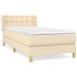 Cama box spring con colchón tela color crema 80x200