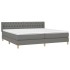 Cama box spring con colchón tela gris oscuro 200x200
