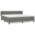 Cama box spring con colchón tela gris oscuro 200x200