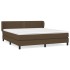 Cama box spring con colchón tela marrón oscuro 180x200