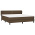 Cama box spring con colchón tela marrón oscuro 180x200