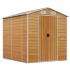 Caseta de jardín acero galvanizado marrón claro 191x215x198