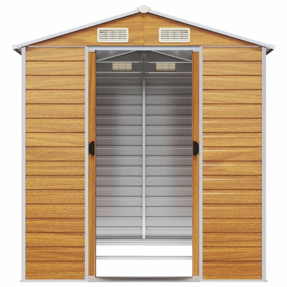 Caseta de jardín acero galvanizado marrón claro 191x215x198