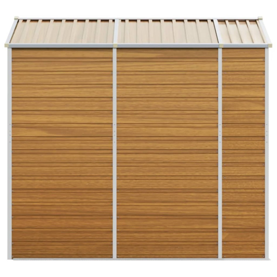 Caseta de jardín acero galvanizado marrón claro 191x215x198