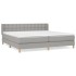 Cama box spring con colchón tela gris claro 180x200