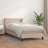 Cama box spring con colchón cuero sintético capuchino 90x200
