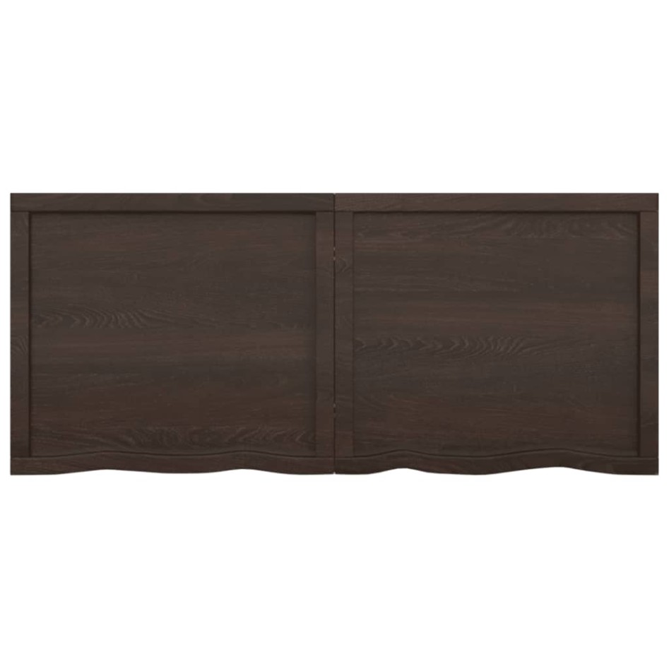 Tablero mesa madera roble tratada marrón oscuro 140x60x(2-6)