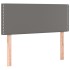 Cama box spring con colchón cuero sintético gris 80x200