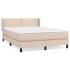 Cama box spring con colchón cuero sintético capuchino