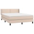Cama box spring con colchón cuero sintético capuchino