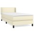 Cama box spring con colchón cuero sintético crema 100x200