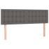 Cama box spring con colchón cuero sintético gris 140x190