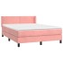Cama box spring con colchón terciopelo rosa 140x200