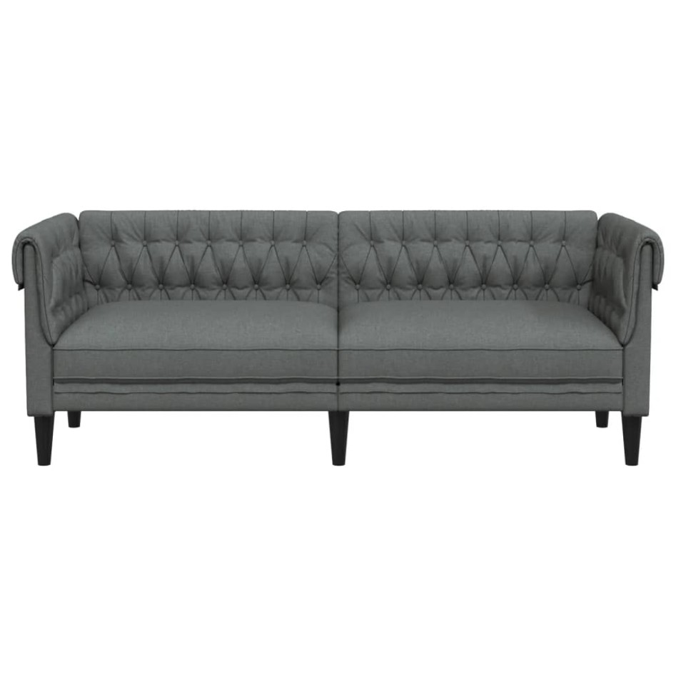 Sofá Chesterfield de 3 plazas tela gris