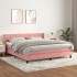Cama box spring con colchón terciopelo rosa 180x200