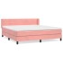 Cama box spring con colchón terciopelo rosa 160x200