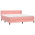 Cama box spring con colchón terciopelo rosa 160x200