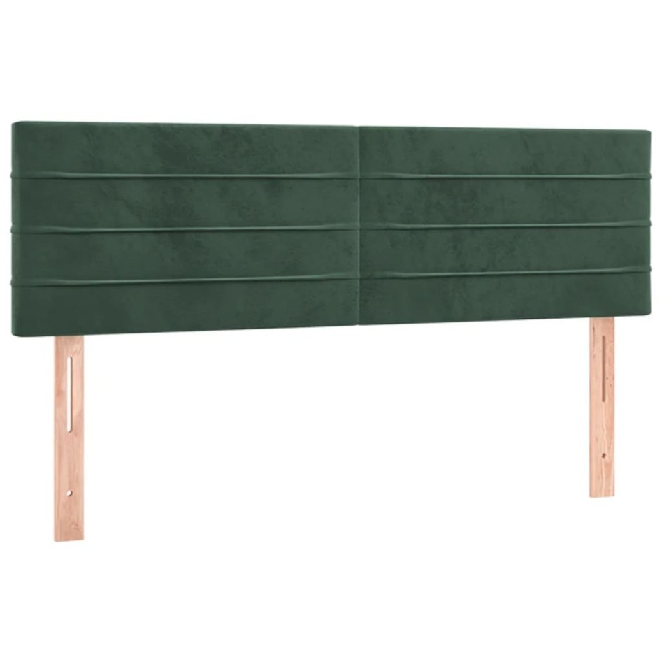 Cama box spring con colchón terciopelo verde oscuro 140x200