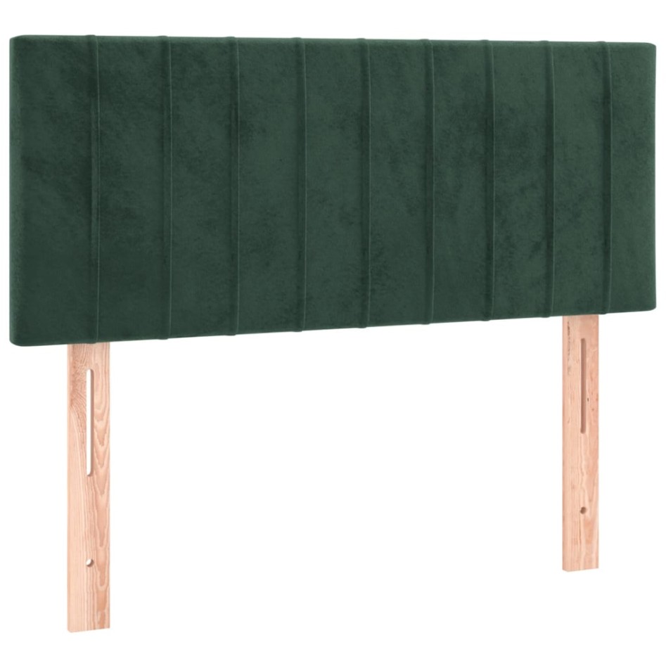 Cama box spring con colchón terciopelo verde oscuro 100x200