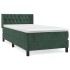 Cama box spring con colchón terciopelo verde oscuro 90x190