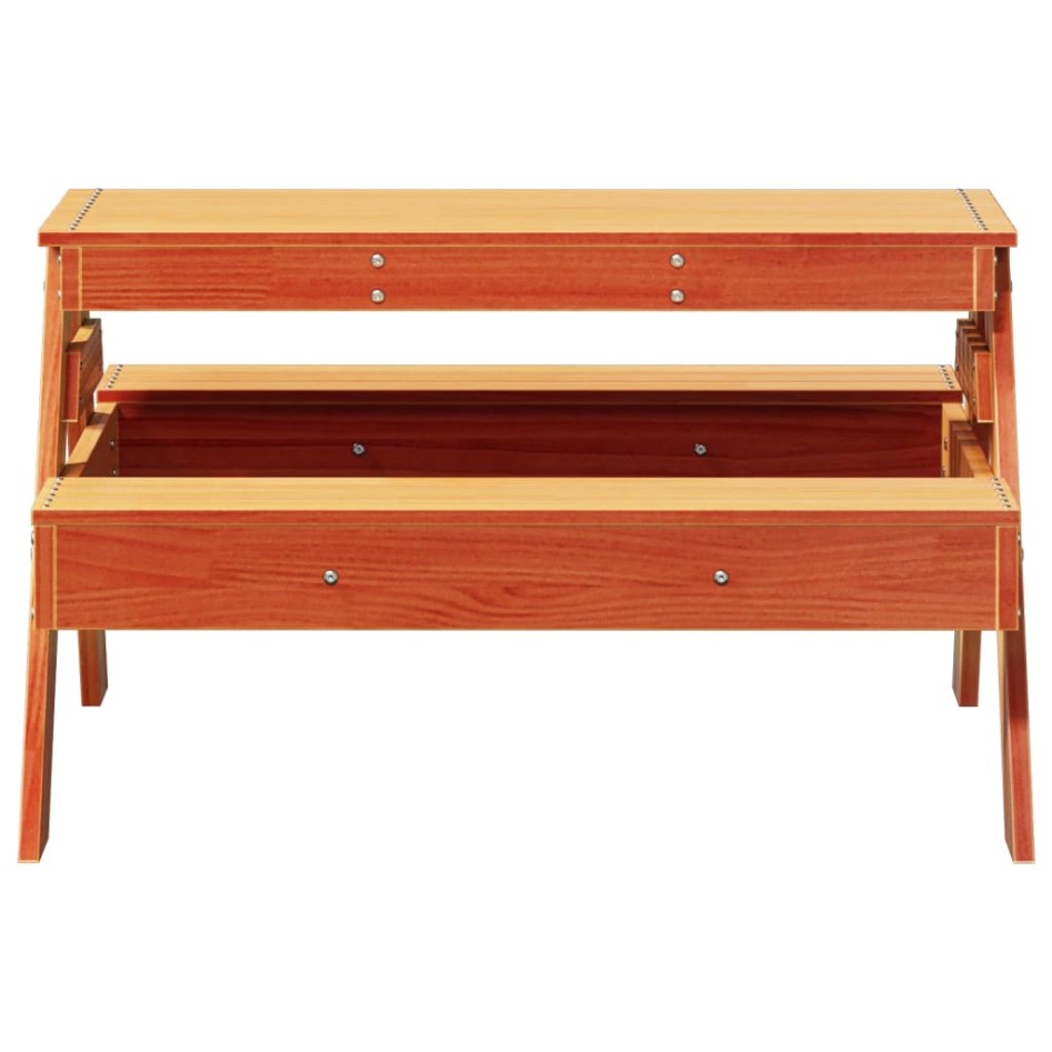 Mesa de pícnic para niños madera pino marrón cera 88x97x52