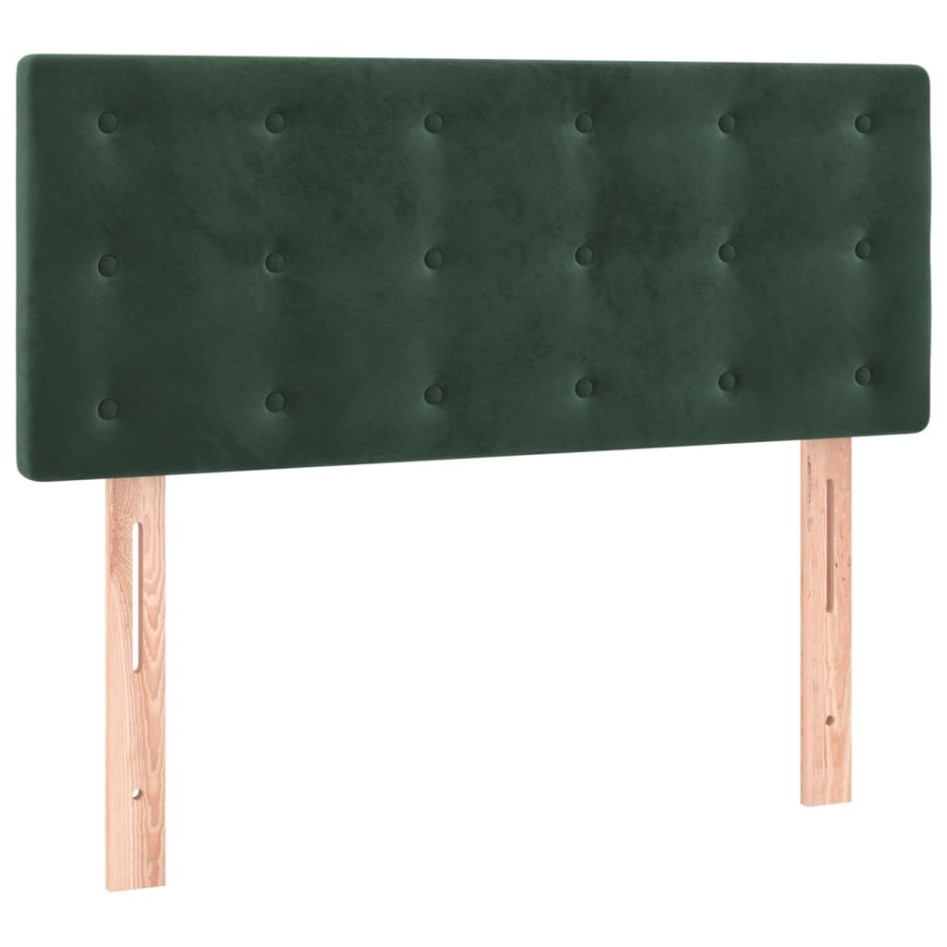 Cama box spring con colchón terciopelo verde oscuro 90x200