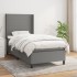 Cama box spring con colchón tela gris oscuro 100x200