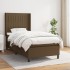 Cama box spring con colchón tela marrón oscuro 90x190