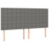 Cama box spring con colchón tela gris oscuro 160x200