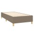 Cama box spring con colchón tela gris taupe 90x190
