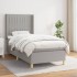 Cama box spring con colchón tela gris claro 100x200