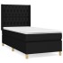 Cama box spring con colchón tela negro 100x200