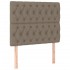 Cama box spring con colchón tela gris taupe 90x190