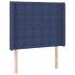 Cama box spring con colchón tela azul 90x200