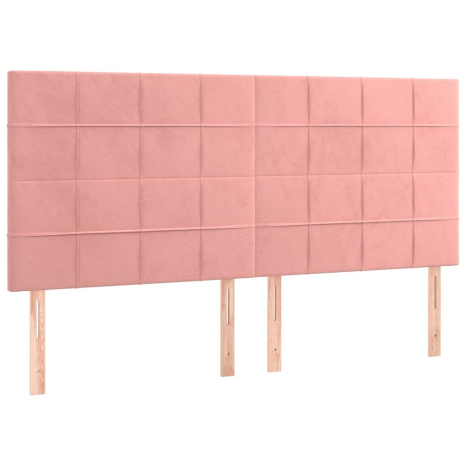 Cama box spring con colchón terciopelo rosa 180x200