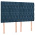 Cama box spring con colchón terciopelo azul oscuro 140x190