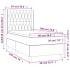 Cama box spring con colchón terciopelo gris claro 90x190
