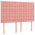 Cama box spring con colchón terciopelo rosa 140x190
