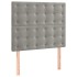 Cama box spring con colchón terciopelo gris claro 100x200