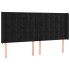Cama box spring con colchón terciopelo negro 160x200